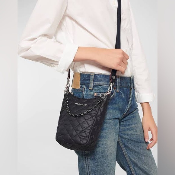 MZ Wallace Black Crosby Go Mini Crossbody Bag Purse - Picture 2 of 11